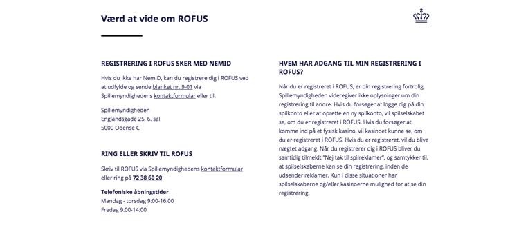 Værd at vide om ROFUS